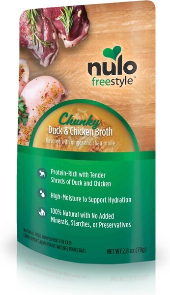 Nulo FreeStyle Chunky Duck & Chicken Broth Wet Cat Food, 2.8-oz pouch, case of 24 slide 1 of 9