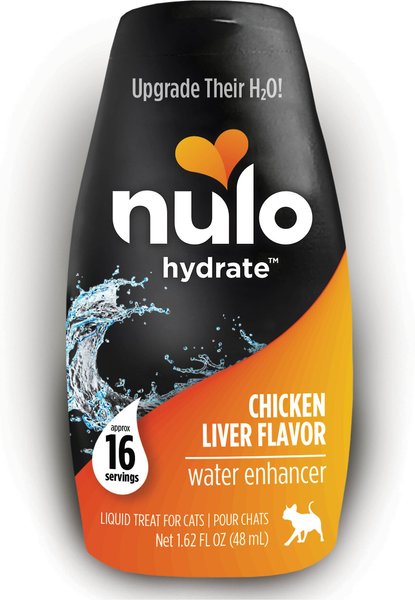 Nulo Hydrate Chicken Liver Flavored Water Enhancer Liquid Supplement for Cats, 1.62-oz bottle, case of 12 slide 1 of 9