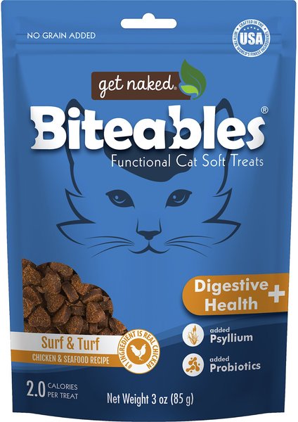 Get Naked Biteables Digestive Health Plus Soft Cat Treats, 3-oz bag slide 1 of 6