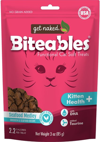 Get Naked Biteables Kitten Health Plus Soft Cat Treats, 3-oz bag slide 1 of 6
