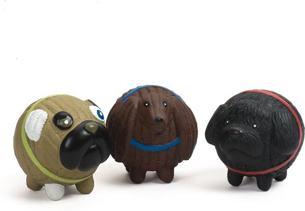 HuggleHounds Ruff-Tex Assorted Mutt Balls (Finbar, Wally & Puggie) Dog Toy, 3 count slide 1 of 7