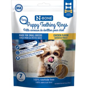 N-Bone Teeny Puppy Teething Rings Chicken Flavor Dog Treats, 7 count