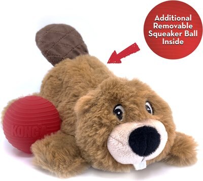 KONG Cozie Pocketz Beaver Dog Toy, Brown, slide 1 of 1