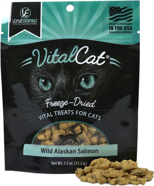 Vital Essentials Wild Alaskan Salmon Freeze-Dried Cat Treats, 1.1-oz bag slide 1 of 5
