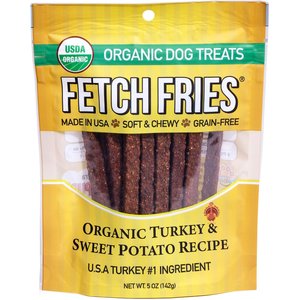 Fast Pet Food Fetch Fries Organic Turkey & Sweet Potato Grain-Free Dog Treats, 5-oz bag
