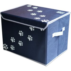 Feline Ruff Collapsible Dog & Cat Toy Storage Bin, Blue
