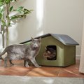 Frisco Extra Wide Indoor Heated Cat House, Green