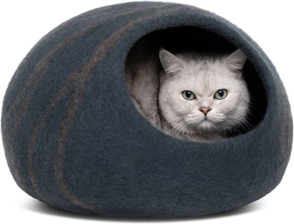 Meowfia Premium Felt Cave Cat Bed, Medium, Slate Grey slide 1 of 9