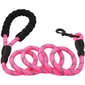 Doggy Tales Braided Rope Dog Leash, 5-ft long, Pink