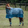 Horze Equestrian Nevada Medium Weight Turnout Horse Blanket, Legion Blue/Dress Blue, 75-in