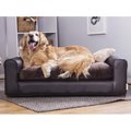 Moots Premium Leatherette  Sofa Orthopedic Elevated Cat & Dog Bed w/ Removable Cover, Espresso, Large