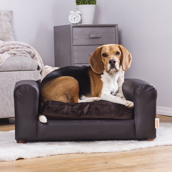 Moots Premium Leatherette Sofa Removable Cover Orthopedic Elevated Cat & Dog Bed, Espresso, Medium slide 1 of 11