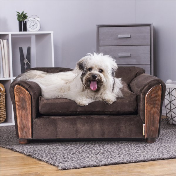 Moots VIP Microsuede Oak Couch Orthopedic Elevated Cat & Dog Bed w/ Removable Cover, Brown, Medium slide 1 of 11