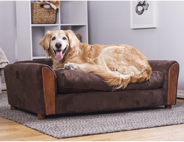 Moots VIP Microsuede Oak Couch Orthopedic Elevated Cat & Dog Bed w/ Removable Cover, Brown, Large slide 1 of 12