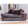 Moots VIP Microsuede Oak Couch Orthopedic Elevated Cat & Dog Bed w/ Removable Cover, Charcoal, Large