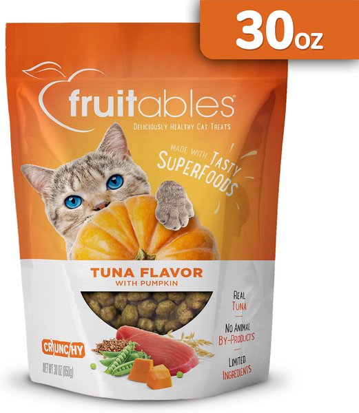 Fruitables Tuna & Pumpkin Flavor Crunchy Cat Treats, 30-oz bag slide 1 of 7