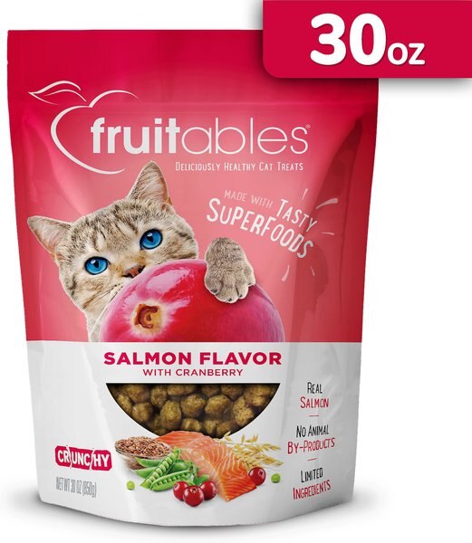 Fruitables Salmon & Cranberry Flavor Crunchy Cat Treats, 30-oz bag slide 1 of 7