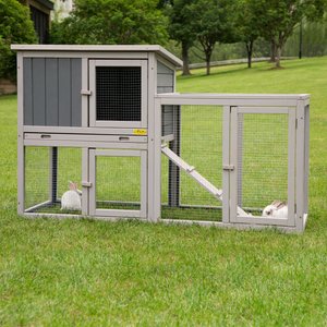 Coziwow by Jaxpety Wooden Rabbit Hutch Bunny Cage Two Story Habitats