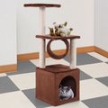 Coziwow by Jaxpety 36-in Cat Tree Play Center with Tunnel & Scratching Post, Brown