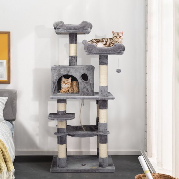 Coziwow by Jaxpety 58-in Cat Tree & Condo with Hammock, Grey slide 1 of 10