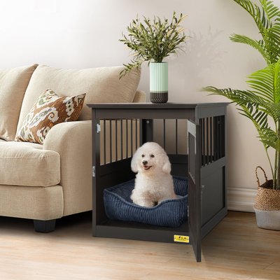 Coziwow One-Door Wooden End Table Dog Crate, Brown, slide 1 of 1