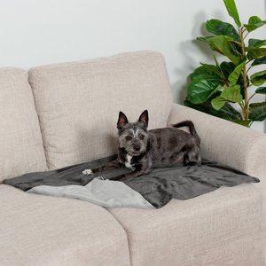 FurHaven Waterproof Velvet Dog & Cat Throw Blanket, Granite Gray, Small