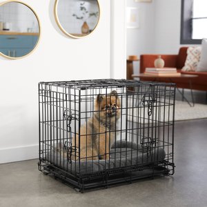 Frisco Heavy Duty All-in-1 Multi-Stage 3 Door Collapsible Wire Dog Crate, Intermediate, 24-in