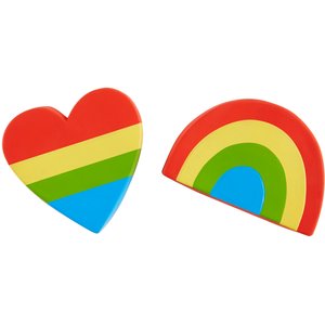 Frisco Pride Rainbow & Heart Latex Squeaky Dog Toy, 2 count