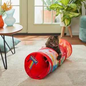 Frisco Pride Tie Dye Foldable Play Tunnel Cat Toy with Catnip