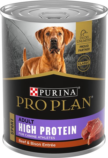 Purina Pro Plan Sport High Protein Beef & Bison Entrée Wet Dog Food, 13-oz can, case of 12 slide 1 of 8