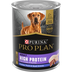Purina Pro Plan Sport High Protein Turkey, Duck & Quail Entrée Wet Dog Food, 13-oz can, case of 12
