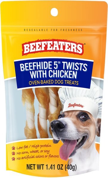 Beefeaters Beefhide Twist Chicken Jerky Dog Treat, 1.41-oz, case of 12 slide 1 of 2