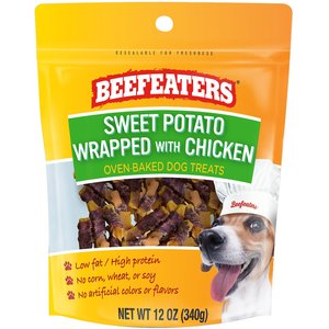 Beefeaters Sweet Potato Wrap Chicken Jerky Dog Treats, 12-oz bag