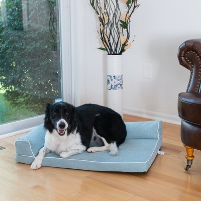 Armarkat Memory Foam Cushion Bolstered Dog & Cat Bed, Soothing Blue, Medium, slide 1 of 1
