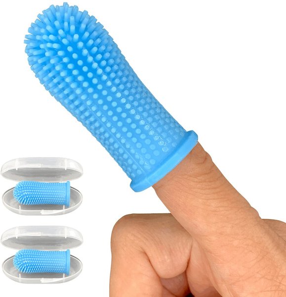 Jasper Finger Dog & Cat Toothbrush, 2 count, Blue slide 1 of 9