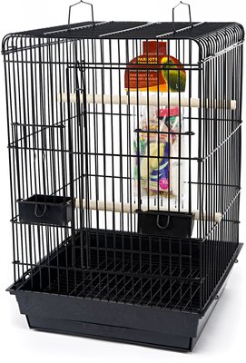 Penn-Plax Large Bird Kit with Square Top Bird Cage, Black, slide 1 of 1