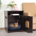 Coziwow by Jaxpety Wooden End Table Washroom Storage Cabinet Cat Litter Box, Brown
