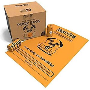 Mighty Paw Earth Friendly Poop Bags, Scented, Orange, 8 Rolls