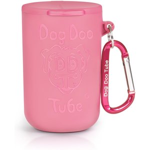 DDT Dog Doo Tube Portable Trash Can, Medium, Pink