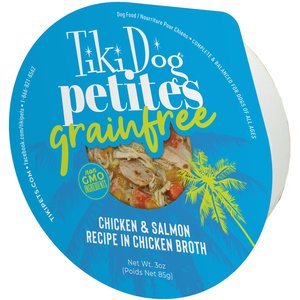 Tiki Dog Aloha Petites Chicken & Salmon Recipe in Chicken Broth Wet Dog Food, 3-oz cup, case of 4