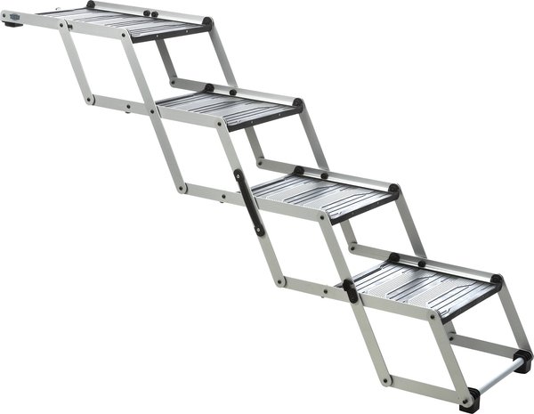 TRIXIE Heavy Duty 4-Step Foldable Dog Stairs, Silver/Black slide 1 of 8