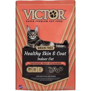 VICTOR Healthy Skin & Coat Indoor Grain-Free Yukon River Recipe with Salmon Dry Cat Food, 5-lb bag