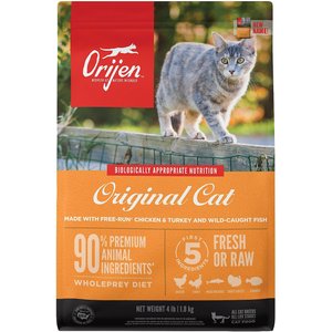 ORIJEN Original Grain-Free Dry Cat Food, 4-lb bag, bundle of 2