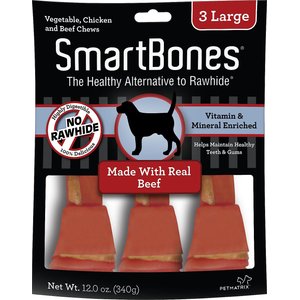 SmartBones Large Beef Chew Bones Dog Treats, 6 count