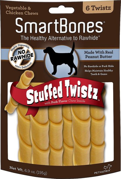 SmartBones Stuffed Twistz Peanut Butter Chews Dog Treats, 12 count slide 1 of 2