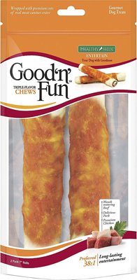 Good 'n' Fun Triple Flavor Chews with Beef, Pork & Chicken Rolls Dog Chews, slide 1 of 1