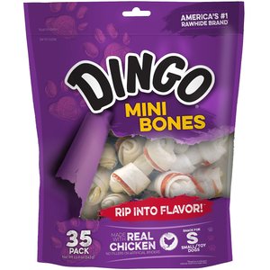 Dingo Mini Meat in the Middle Dog Rawhide Chews, 70 count