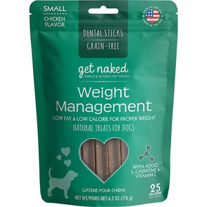 Get Naked Weight Management Large Grain-Free Chicken Flavor Dental Dog Treats, 6.2-oz bag, Count Varies, bundle of 6