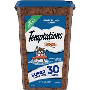 Temptations Savory Salmon Flavor Cat Treats, 30-oz tub, bundle of 2