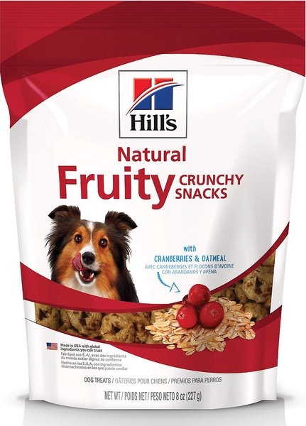 Hill's Natural Fruity Snacks with Cranberries & Oatmeal Crunchy Dog Treats, 8-oz bag, bundle of 2 slide 1 of 7